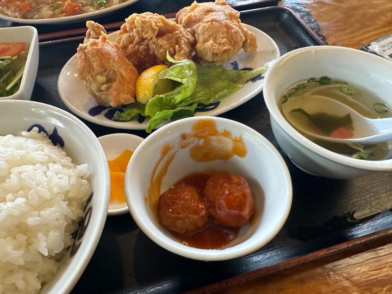 鶏のから揚げ定食